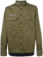 Diesel Contrast Panelled Back Shirt, Men's, Size: Xl, Green, Cotton/spandex/elastane/polyester