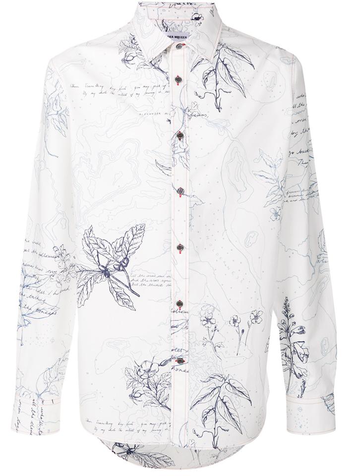 Alexander Mcqueen Explorer Print Fitted Shirt - White