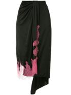 Walk Of Shame Asymmetric Hem Midi Skirt - Black