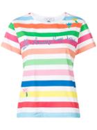 Mira Mikati Rainbow Stripe Embroidered T-shirt - White