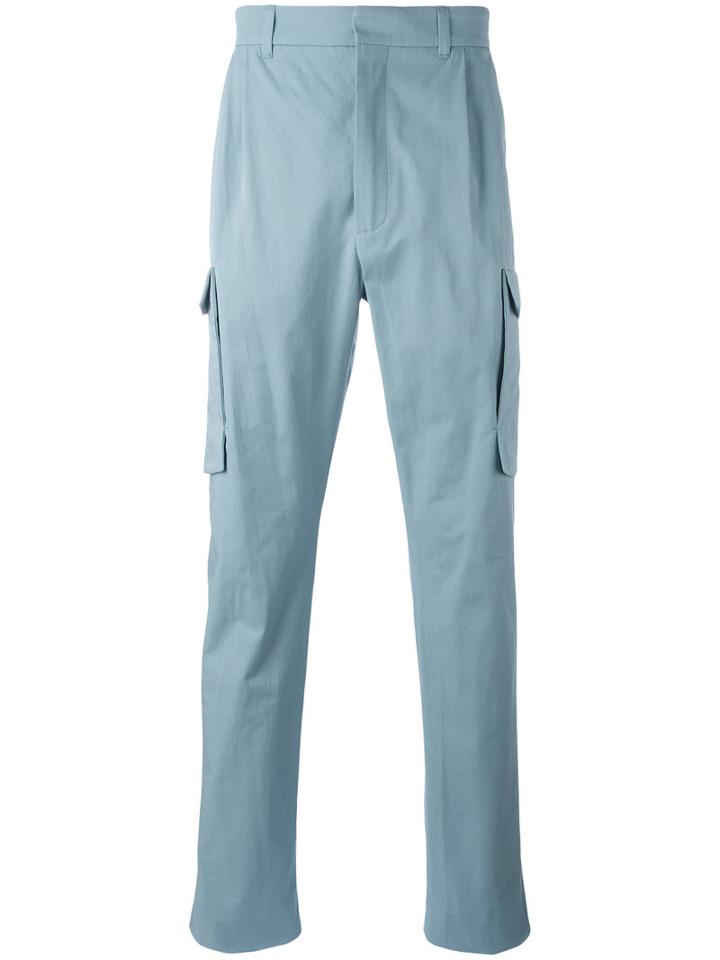 Qasimi Tapered Cargo Trousers, Men's, Size: 30, Blue, Cotton