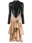 Marine Serre Panelled Midi Dress - Black
