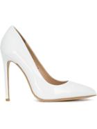 Gianni Renzi Pointed Toe Stilettos, Women's, Size: 37.5, White, Patent Leather/leather