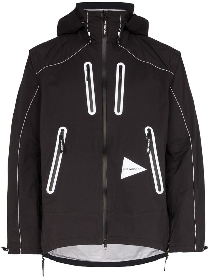 And Wander E Vent Hooded Jacket - Black