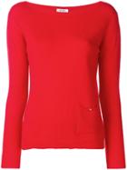 Liu Jo Boat Neck Sweater - Red