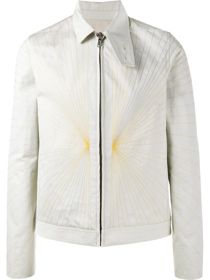 Rick Owens Embroidered Brother Jacket, Men's, Size: 54, Nude/neutrals, Cotton/acrylic/wool/cotton