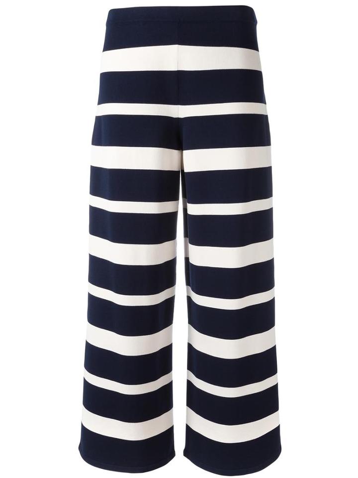 's Max Mara Wide-legged Striped Trousers, Women's, Size: Medium, Blue, Polyester/viscose