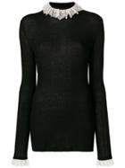 Philosophy Di Lorenzo Serafini Lace Embellished Knitted Top - Black