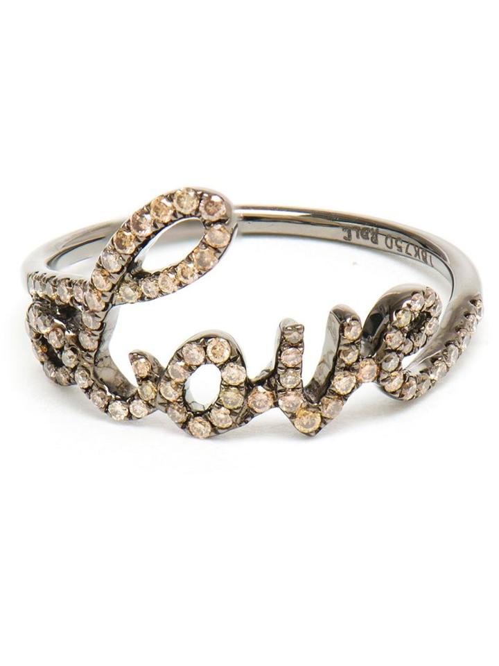 Rosa De La Cruz Love 18kt Oxidised Gold And Diamond Ring
