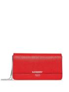 Burberry Leather Grace Clutch - Red