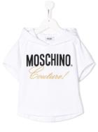 Moschino Kids Teen Logo Shortsleeved Hoodie - White