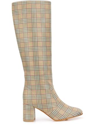 Maryam Nassir Zadeh Plaid Patterned Knee-high Boots - Brown