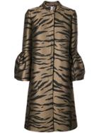 Carolina Herrera Tiger Pattern Tailored Coat - Brown