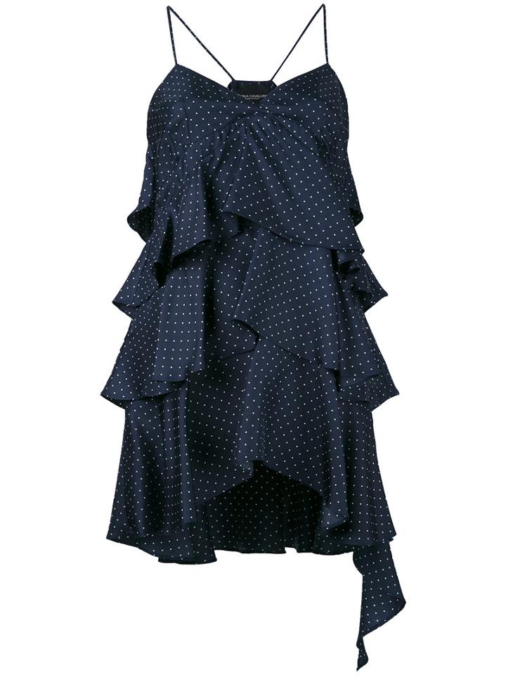 Erika Cavallini - Tiered Camisole - Women - Silk - 40, Blue, Silk