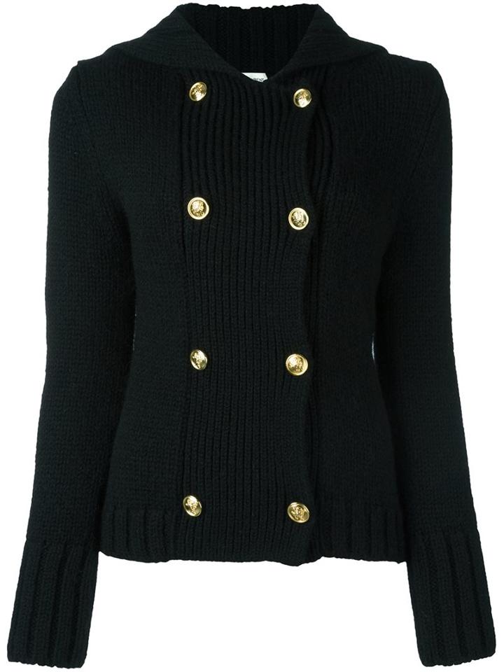 Saint Laurent Double-breasted Sweater, Women's, Size: Medium, Black, Wool