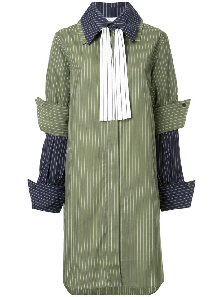 Jw Anderson Striped Shirt Dress - Green