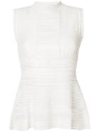 M Missoni Embroidered Fitted Top - White