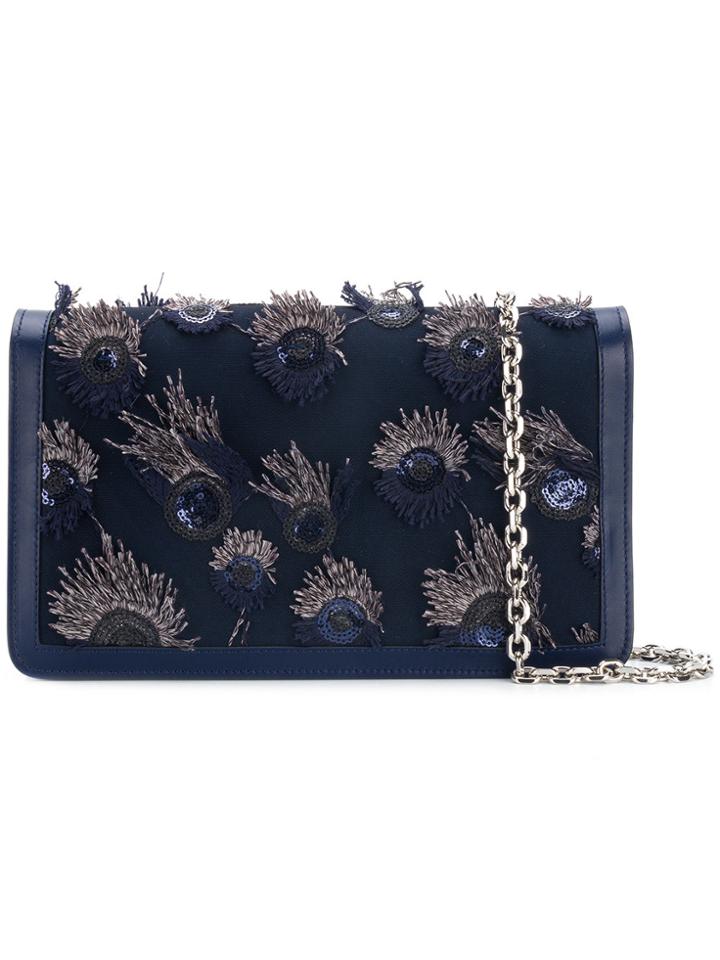 Casadei Peacock Clutch Bag - Blue