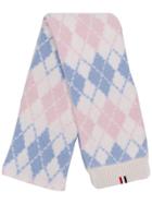 Thom Browne Argyle Intarsia Cashmere Scarf - Blue