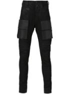 Julius Coated Stretch Velcro Patch Jeans, Men's, Size: 2, Black, Cotton/polyester/polyurethane/cupro