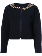 Altuzarra Floral Embellished Cropped Jacket - Black