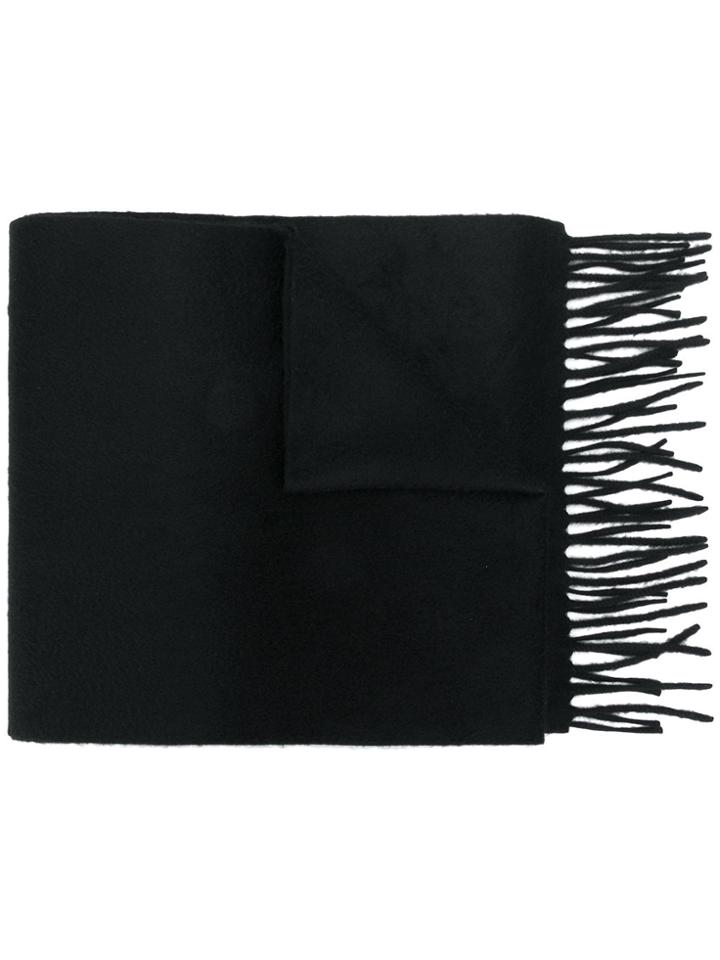 Raf Simons Long Fringed Scarf - Black