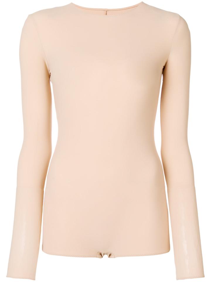 Maison Margiela Crew Neck Bodysuit - Nude & Neutrals