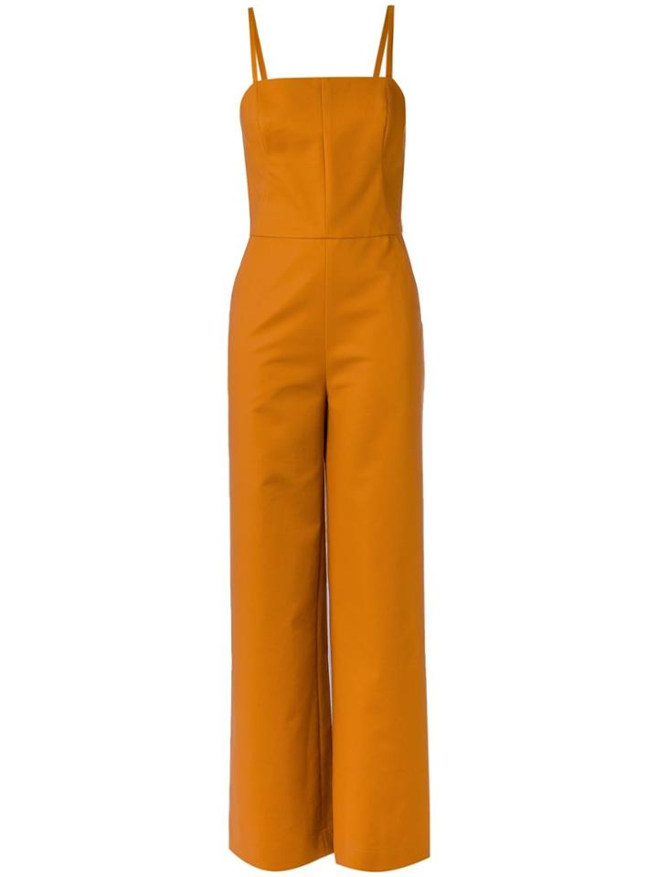 Andrea Marques Spaghetti Straps Jumpsuit - Yellow & Orange