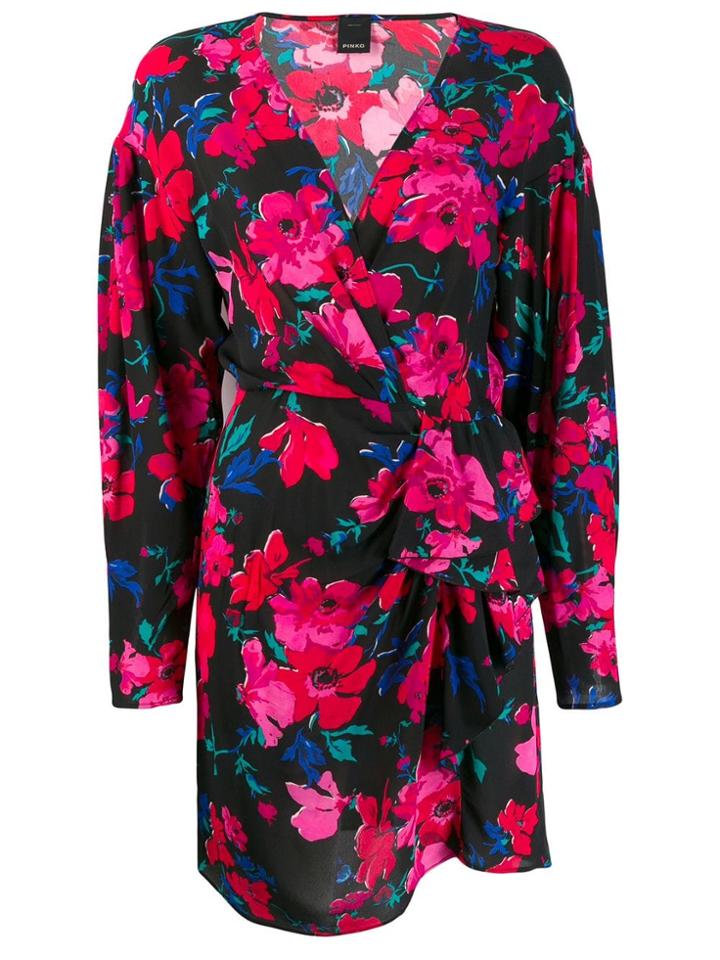 Pinko Floral Midi Dress - Black