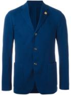 Lardini Three Button Blazer, Men's, Size: 52, Blue, Cotton/viscose/cupro