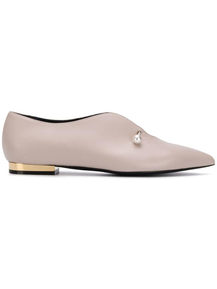 Coliac Pearl Pin Loafers - Pink