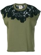 Semicouture Lace Insert T-shirt - Green