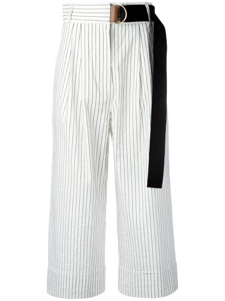 Tibi Lightweight Cropped Trousers - White