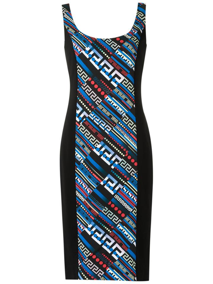 Versace Greek Key Print Dress - Black