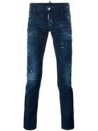 Dsquared2 Slim Jeans, Men's, Size: 46, Blue, Cotton/spandex/elastane/polyester/calf Leather