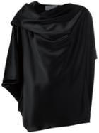 Gianluca Capannolo - Draped Blouse - Women - Polyester/triacetate - 44, Black, Polyester/triacetate