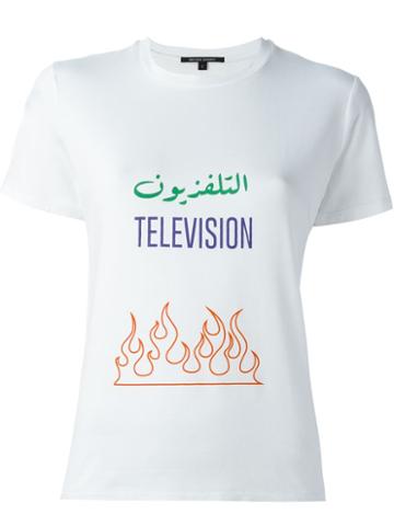 Nafsika Skourti Flame Print T-shirt, Women's, Size: M, White, Viscose/spandex/elastane