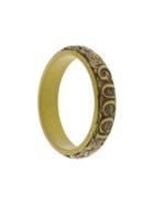 Gucci Logo Carved Bangle - Green