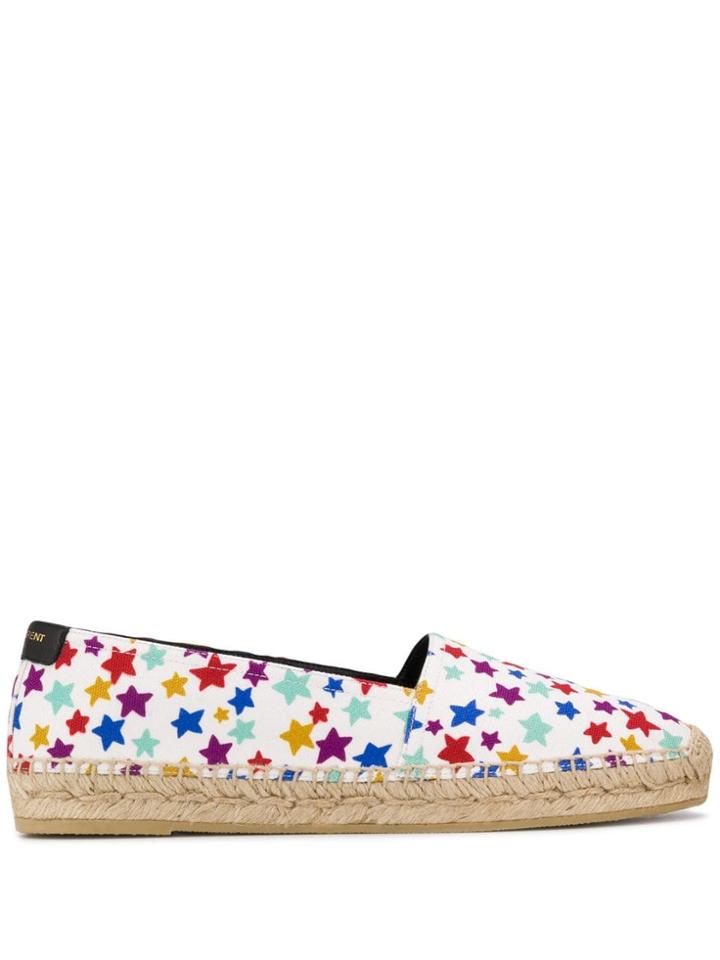 Saint Laurent Star Fun Print Espadrilles - White