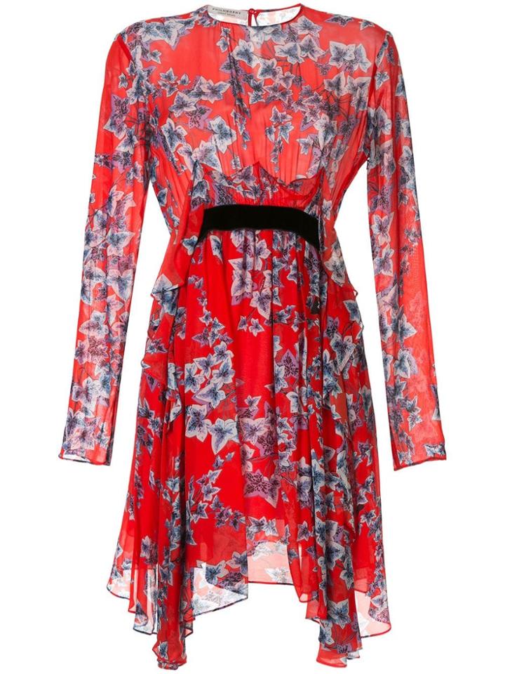 Philosophy Di Lorenzo Serafini Leaf-print Ruffled Dress - Red
