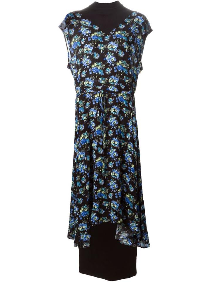 Vetements Flower Print Tail Midi Dress