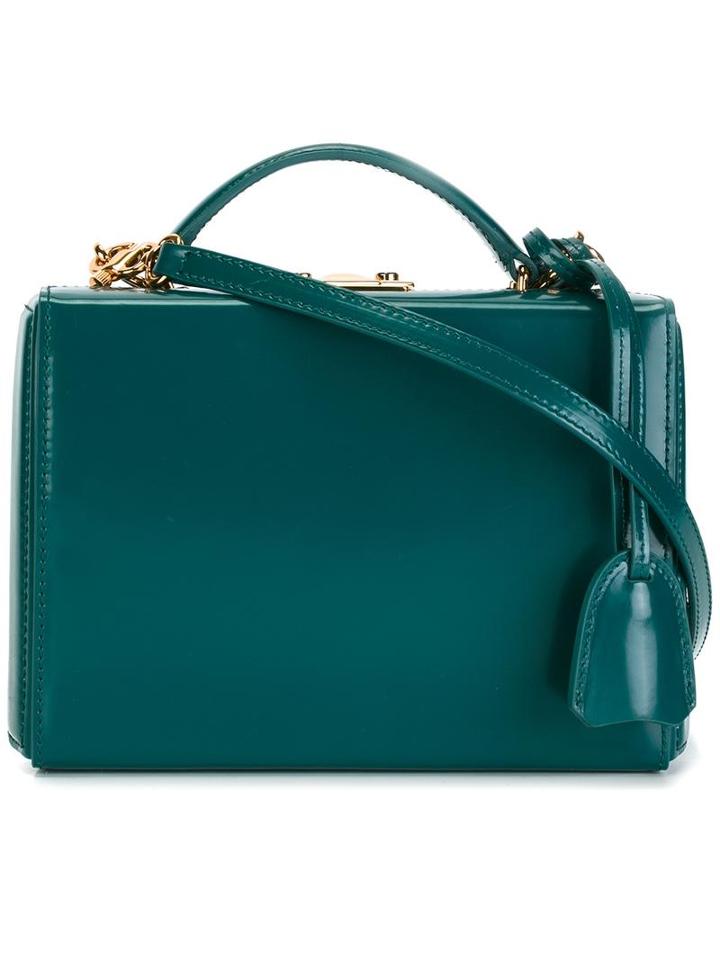 Mark Cross Box Crossbody Bag, Women's, Blue, Leather