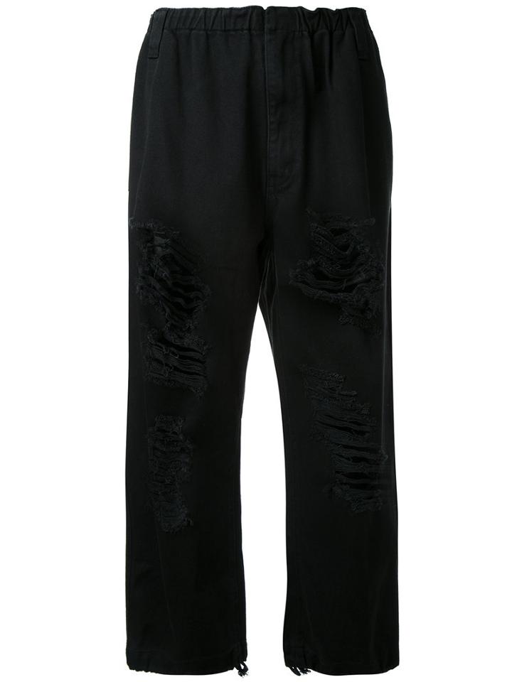 Ikumi - Distressed Trousers - Women - Cotton - L, Women's, Black, Cotton