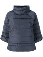 Semicouture Cropped Sleeve Pullover Jacket - Blue