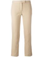 Joseph Cropped Flared Trousers, Women's, Size: 40, Nude/neutrals, Cotton/ramie