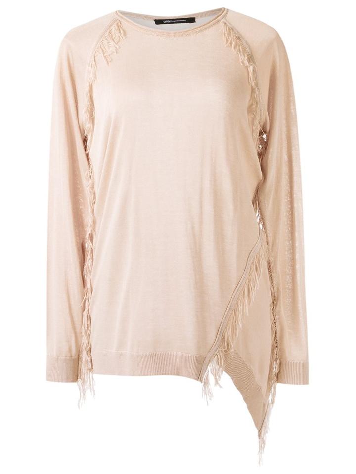 Uma Raquel Davidowicz Fringed Blouse, Women's, Size: Pp, Nude/neutrals, Viscose