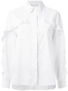 Muveil Embellished Neck Shirt, Women's, Size: 38, White, Cotton
