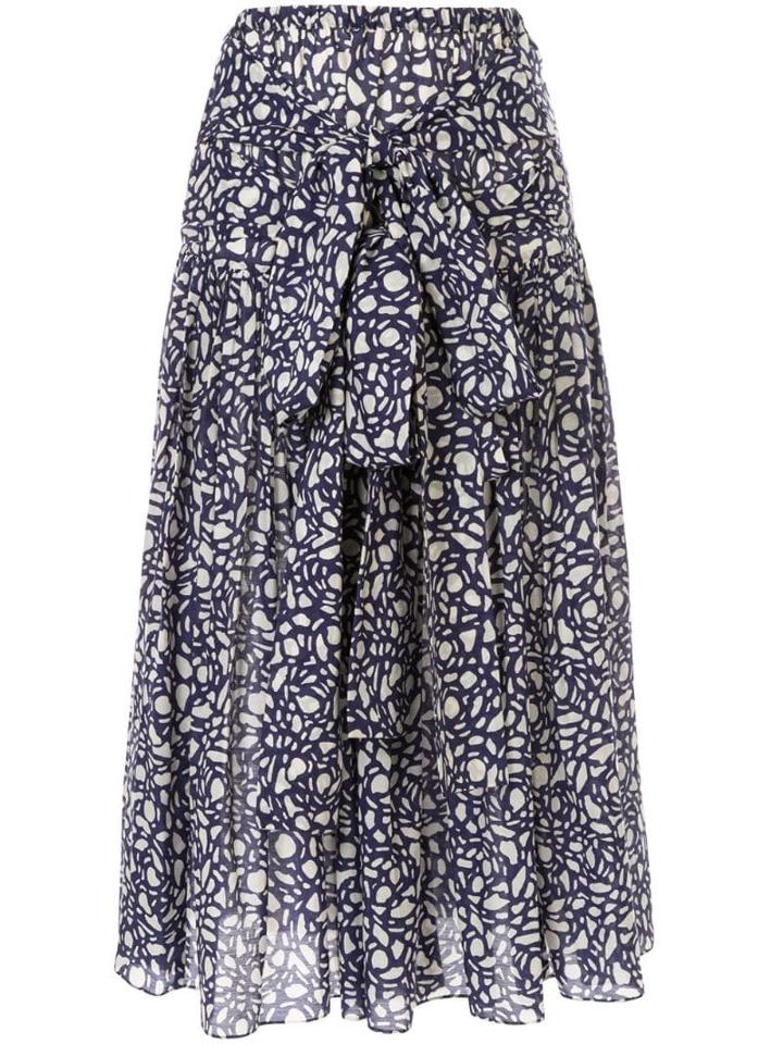 Sara Lanzi Tie-fastening Wrap Skirt - Blue