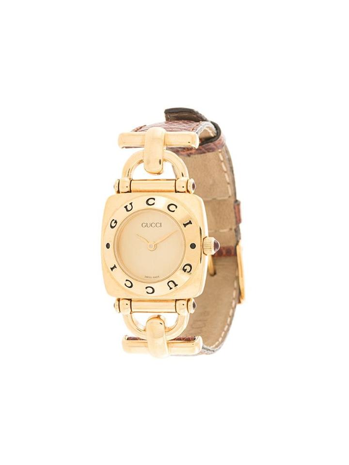 Gucci Pre-owned Logo Wrist Watch - Brown