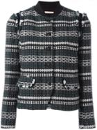 Tory Burch Jacquard Cropped Jacket, Women's, Size: 4, Green, Acrylic/polyester/other Fibers